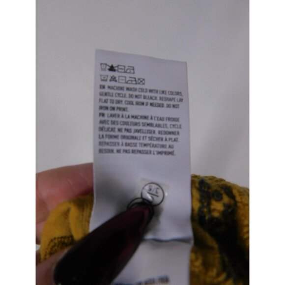 AE Yellow Off Shoulder Floral Crop Tee Boho Witch L - Picture 11 of 11